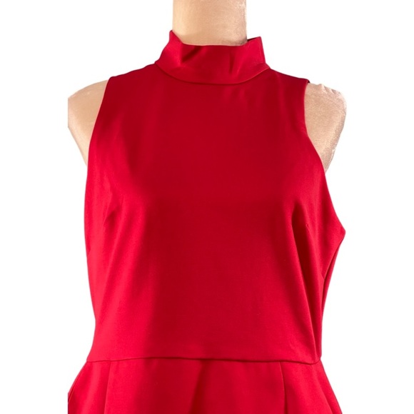 Anthropologie Hutch Cut Out Flare Mini Dress Size L Red - Picture 4 of 10